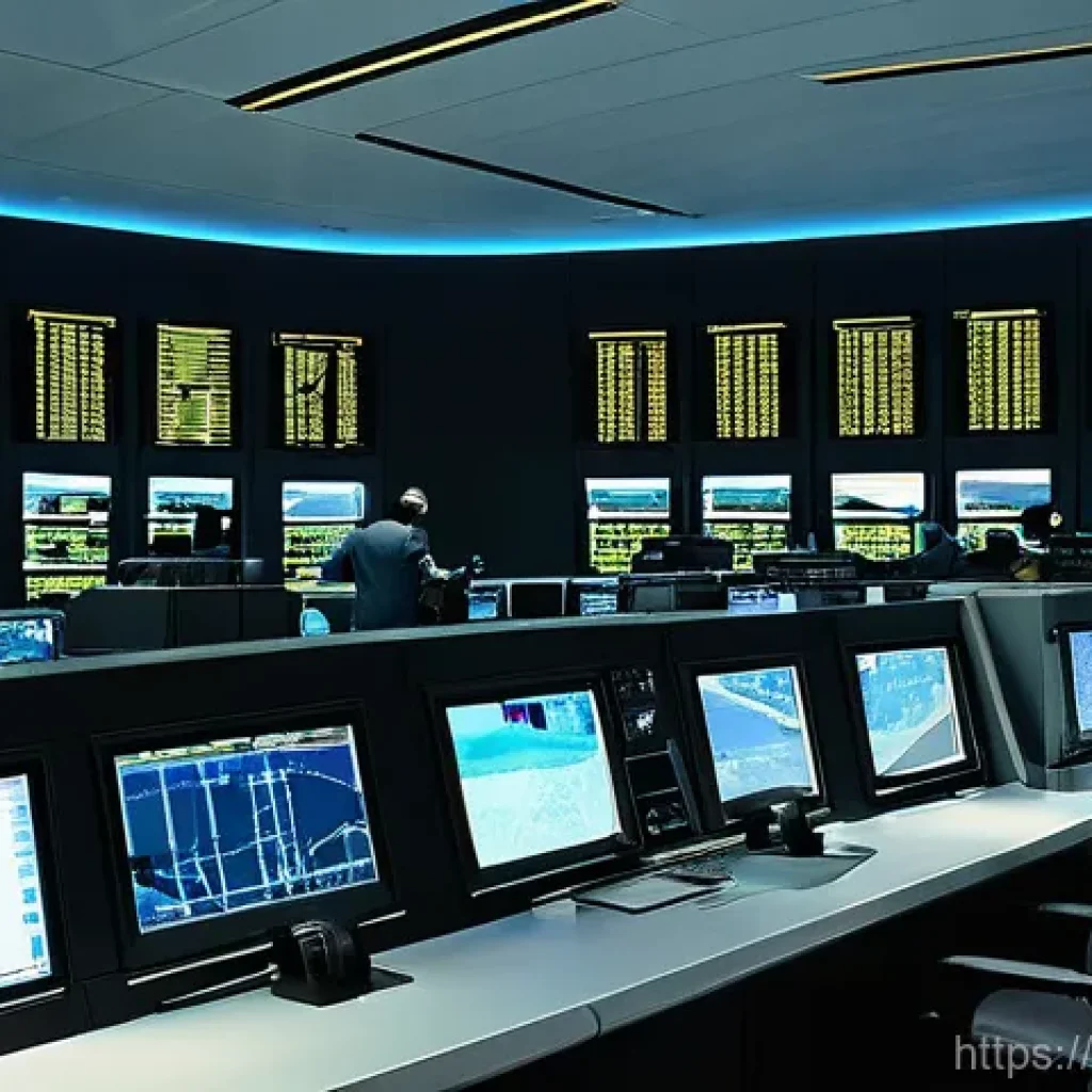 항공교통관제사의 연봉 비교  국내 vs 해외 - **A modern air traffic control center in Russia (e.g., Moscow).**
    *   **Prompt:** A wide, cinema...