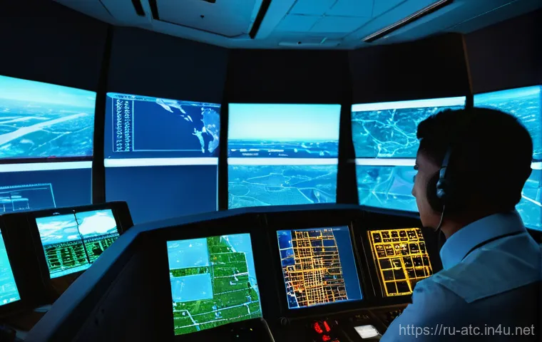 관제사 인턴 경험을 통해 배울 수 있는 것들 - **Prompt 1: The First Glimpse into Air Traffic Control**
    A highly detailed image of a modern air...