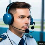 Home 19 항공교통관제사 이직 준비 체크리스트 - A professional air traffic controller in a modern control tower, focused on multiple digital radar s...